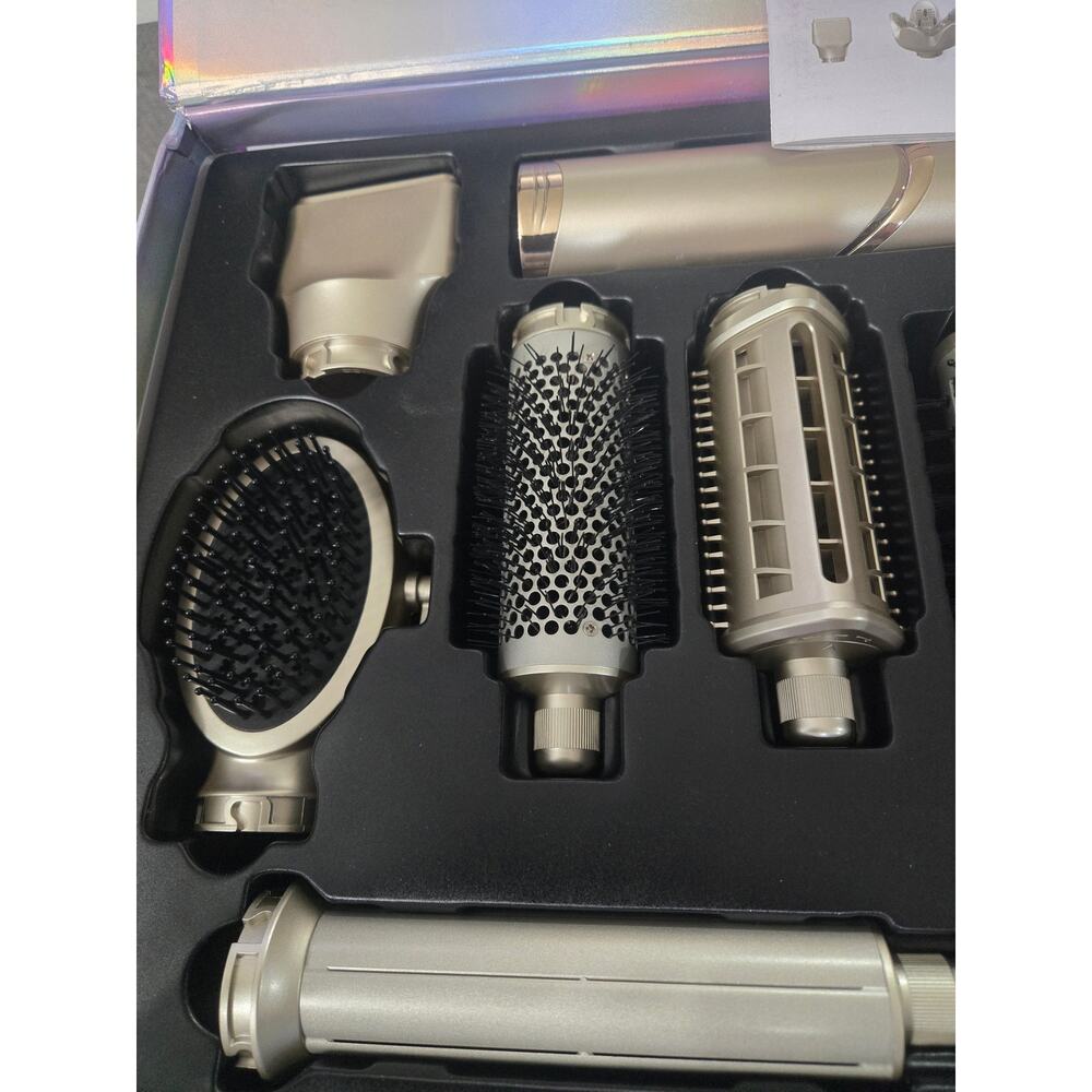 8-in-1 Hair Multi Styler Air Wrap Curling Dryer Brush Set Silver NEW OB - Picture 4 of 10